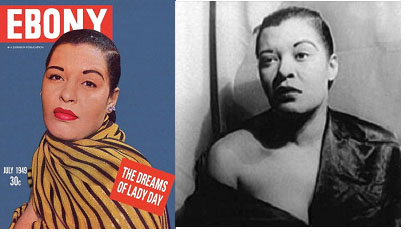 Billie Holiday on the cover of Ebony magazine