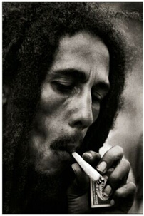 Bob Marley smoking Marijuana