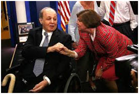 James Brady at the white house in 2000