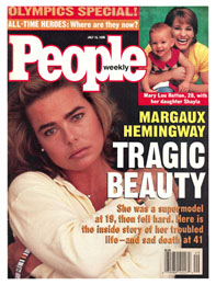 Margaux hemingway on the cover of people magazine after she died